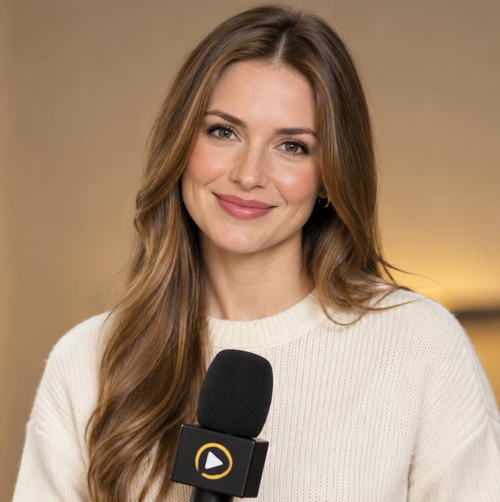 Portrait of a woman television reporter