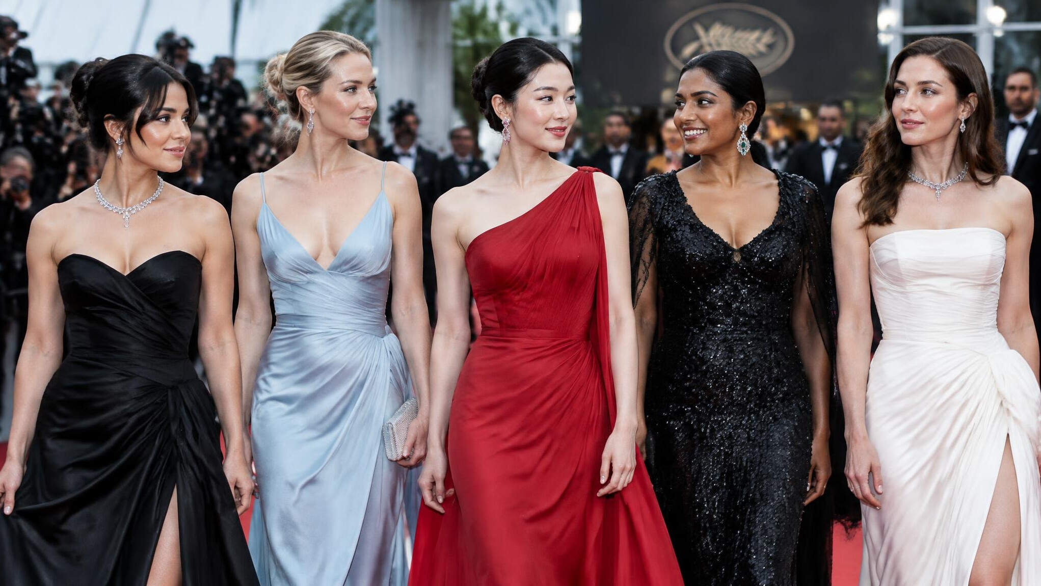 group of actresses at festival